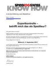 Exportkontrolle â betrifft mich das als Spediteur? - Spedlogswiss