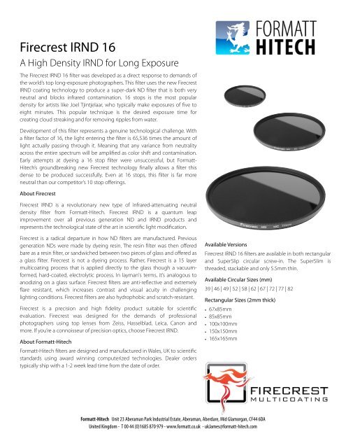 Firecrest IRND 16