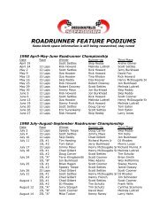 Feature Podium Results - Indianapolis Speedrome