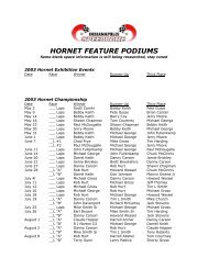 Feature Podium Results - Indianapolis Speedrome