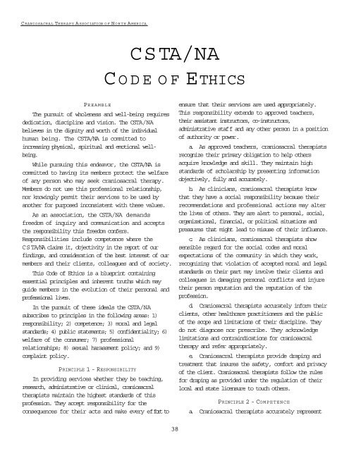 Code Of Ethics Pdf Biodynamic Craniosacral Therapy Association