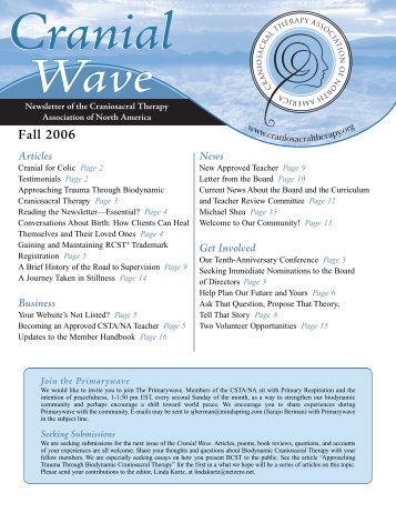 Fall 2006 - Biodynamic Craniosacral Therapy Association of North ...