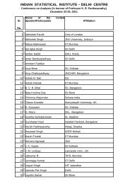 the List of Participants - Indian Statistical Institute