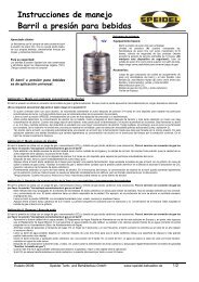 Instrucciones de manejo Barril a presiÃ³n para bebidas - Speidel Tank