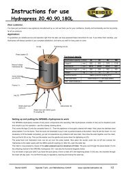 Instructions for use - Speidel Tank