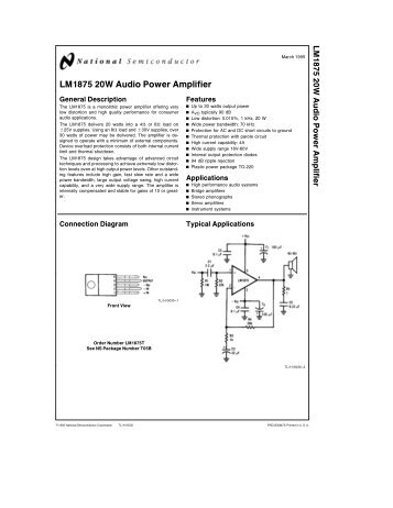 LM1875 20W Audio Power Amplifier - SP-Elektroniikka