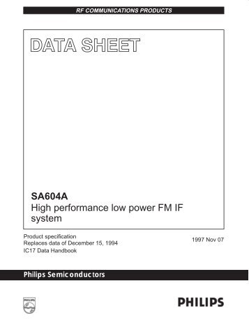 SA604A - NXP Semiconductors