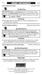 SPERRY INSTRUMENTS Warning Cleaning Advertencia Limpieza ...