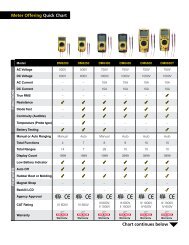 Comparison Chart - Sperry Instruments