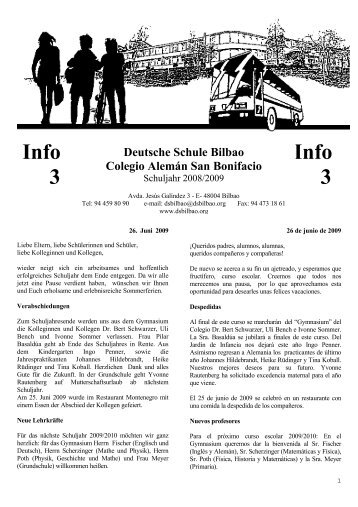 Info Info 3 3 - Deutsche Schule Bilbao