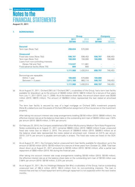 Singapore Press Holdings annual report 2011 Singapore Press ...