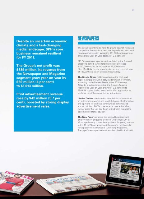 Singapore Press Holdings annual report 2011 Singapore Press ...