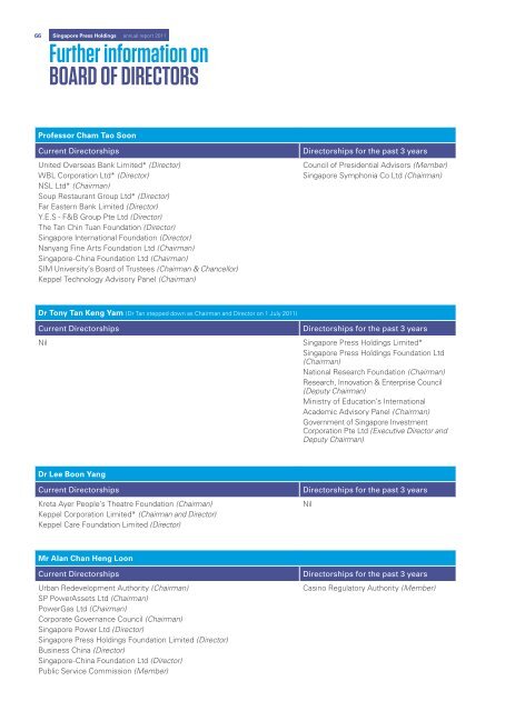 Singapore Press Holdings annual report 2011 Singapore Press ...