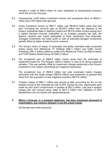 Yr End Results 31-8-95 - Final - Singapore Press Holdings