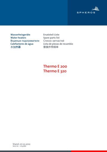 Thermo E 200 Thermo E 320 - Spheros