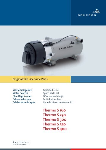 Thermo S 160 Thermo S 230 Thermo S 300 Thermo S ... - Spheros