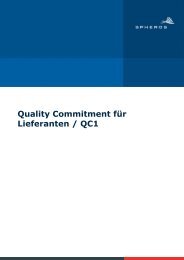 Quality Commitment für Lieferanten - Spheros
