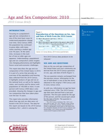 Age and Sex Composition: 2010 - Census Bureau