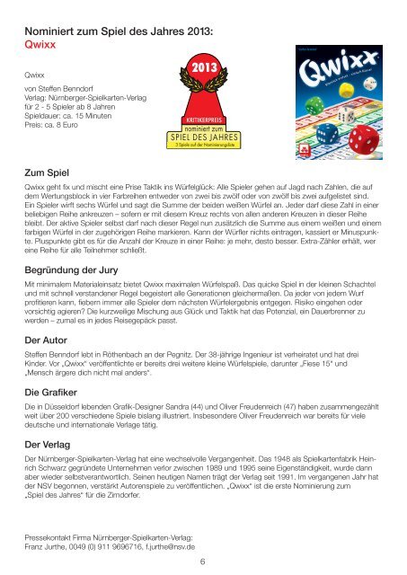 Pressemappe als pdf - Spiel des Jahres