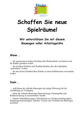 Flyer zum ausdrucken - SpielLandschaftStadt e.V