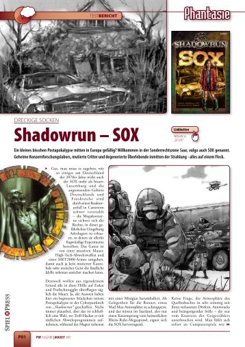 Shadowrun â SOX - SpielxPress