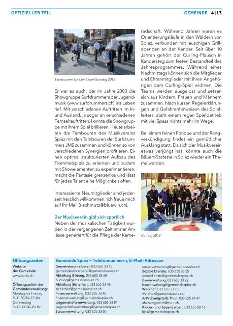 SpiezInfo April 2013 DS - in Spiez