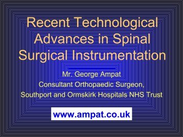 Recent Technological Advances in Spinal Surgical Instrumentation