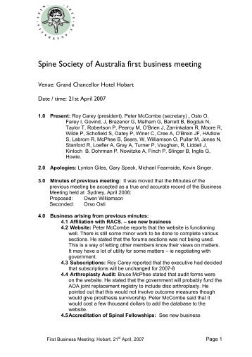 2011 08 06 MINUTES(1)2007.pdf - Spine Society of Australia