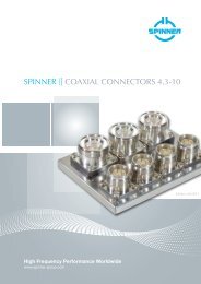 SPINNER || COAXIAL CONNECTORS 4.3-10 - SPINNER GmbH