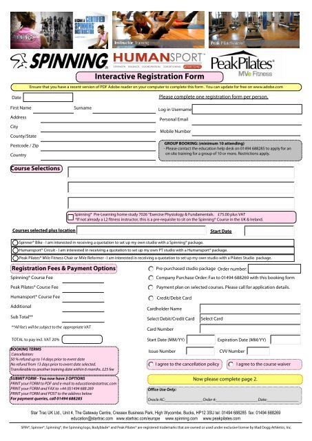 Interactive Registration Form - Spinning