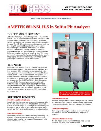 Ametek 881NSL PDF