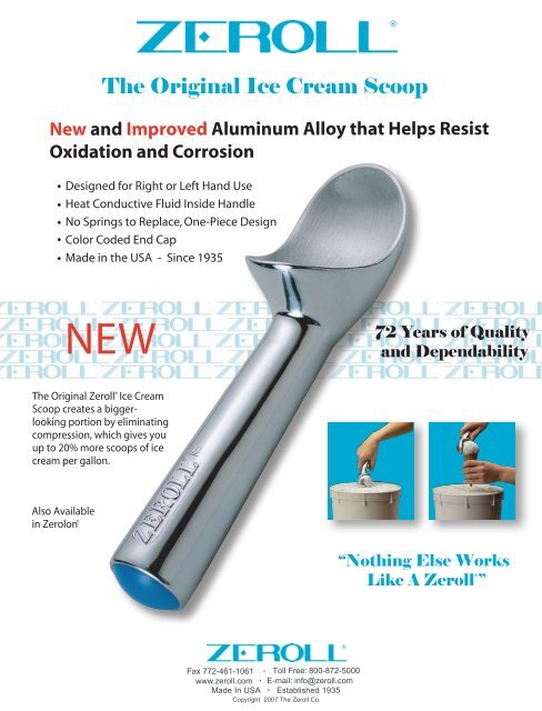 Zeroll 1010 Original Ice Cream Scoop, 4 Ounce