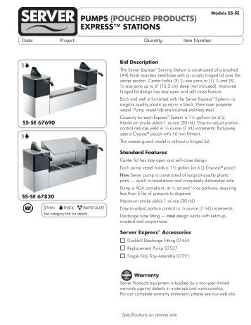 pumps {pouched products} express™ stations - Globe Equipment