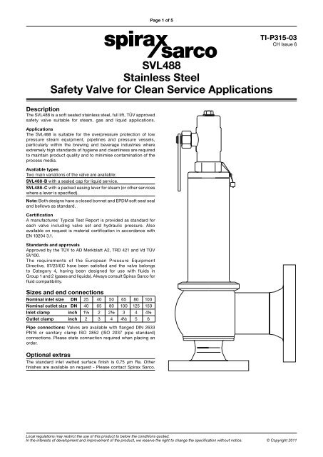 spirax sarco safety valve free sample