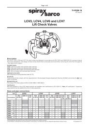 LCV3, LCV4, LCV6 and LCV7 Lift Check Valves - Spirax Sarco