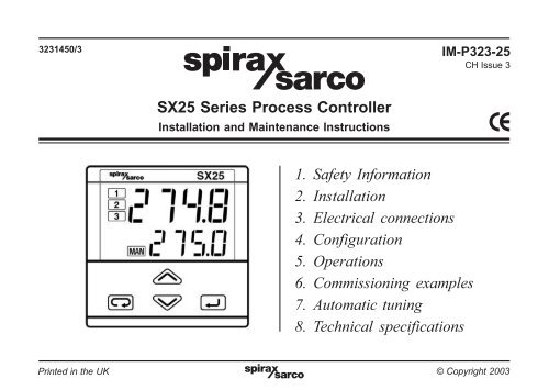 SX25 Series Process Controller - Spirax Sarco