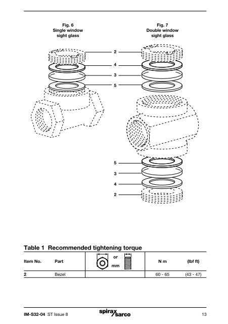 Single and Double Window Sight Glasses and Sight ... - Spirax Sarco