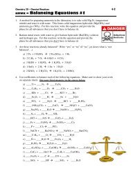 4-2 Balancing Chemical Equations #1