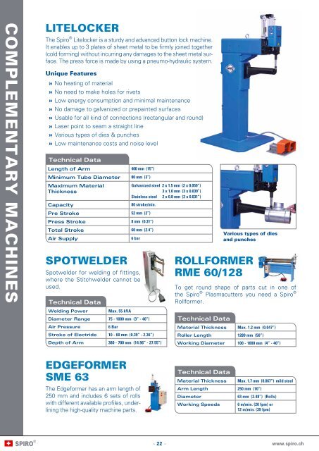 General machine brochure - Spiro International SA