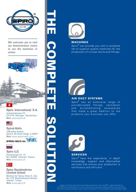 General machine brochure - Spiro International SA