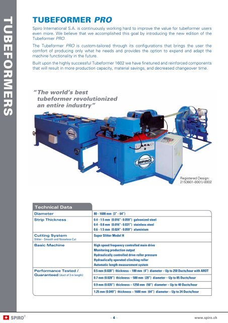 General machine brochure - Spiro International SA