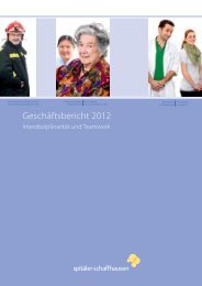 Geschäftsbericht 2012 - Spitäler Schaffhausen