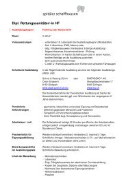 RettungssanitÃ¤ter 2014 - SpitÃ¤ler Schaffhausen