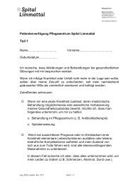 Patientenverfügung - Formular (PDF, 24,5 KB) - Spital Limmattal
