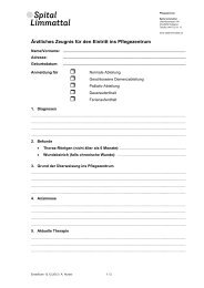 Anmeldeformular PZ - Ärztliches Zeugnis (PDF, 35 ... - Spital Limmattal