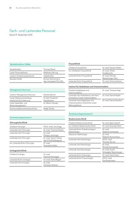 Geschäftsbericht 2012 (PDF, 2,8 MB) - Spital Limmattal