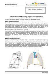 Information und Einwilligung zur Pleurapunktion - Spital Oberengadin