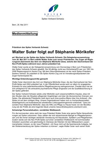 Walter Suter neuer Spitex-PrÃ¤sident