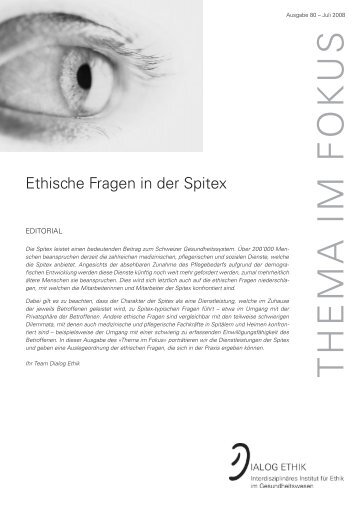 Ethische Fragen in der Spitex - FHS Familien-, Haus