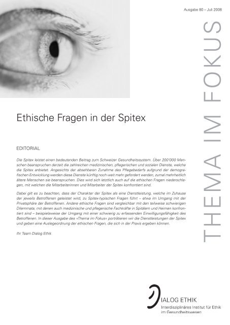 Ethische Fragen in der Spitex - FHS Familien-, Haus